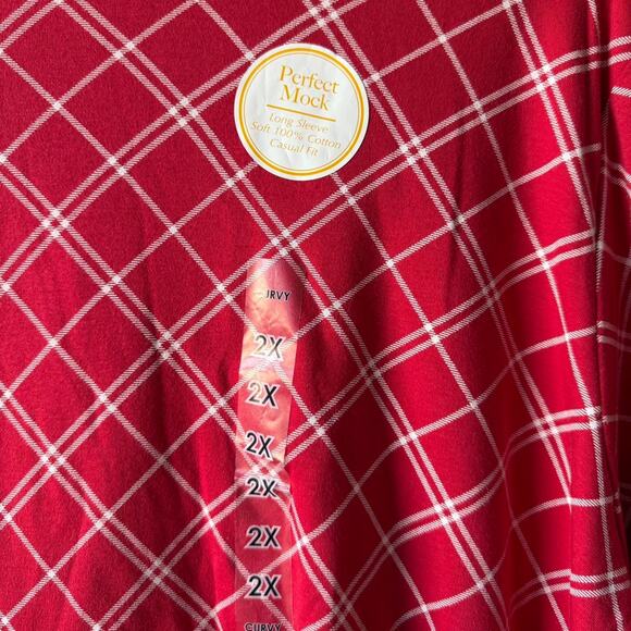 Red plaid long sleeve - Picture 4 of 4
